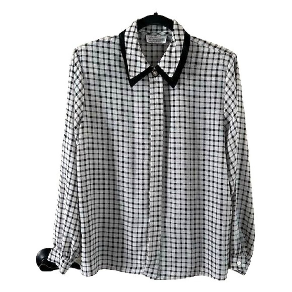 Vintage Impressions of California Double Collared Button Down Plaid Shirt Sz 8